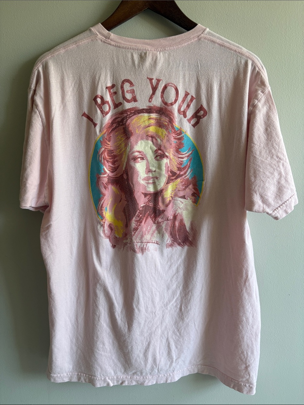 Dolly Inspired Pink Graphic Tee Butterfly Country Western XL